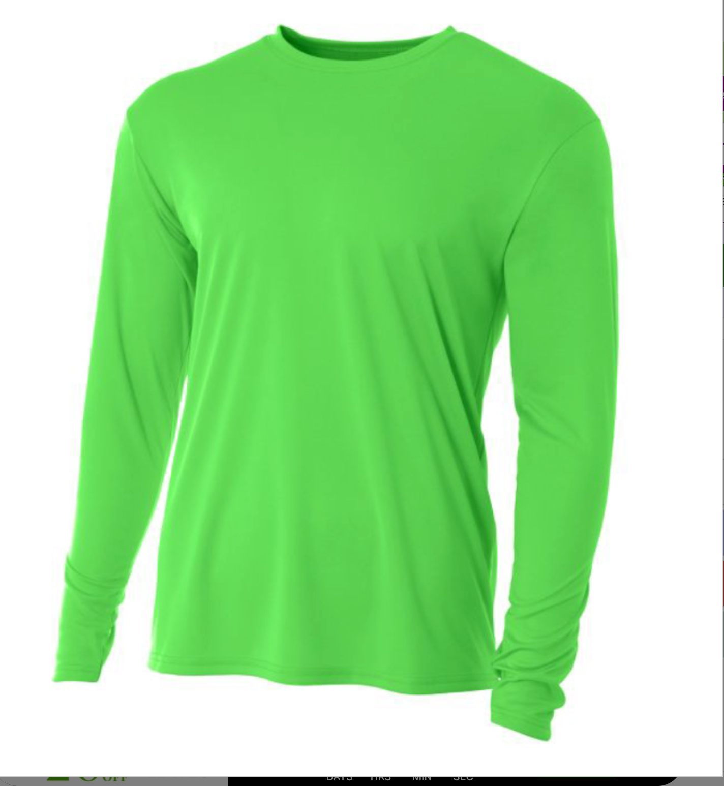A4 Apparel N3165 Adult Polyester Performance Long Sleeve T-Shirt UPF 44+