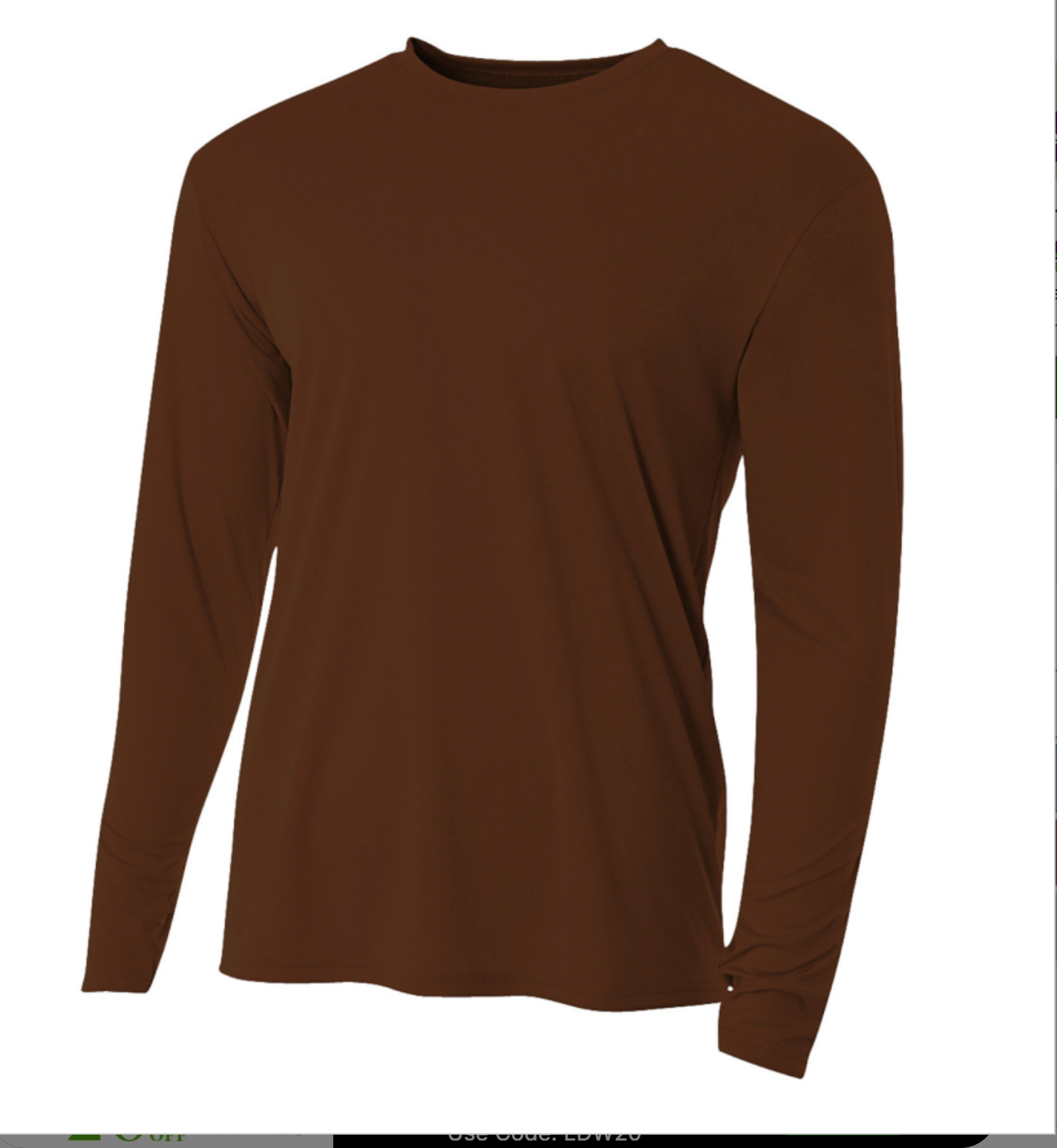 A4 Apparel N3165 Adult Polyester Performance Long Sleeve T-Shirt UPF 44+