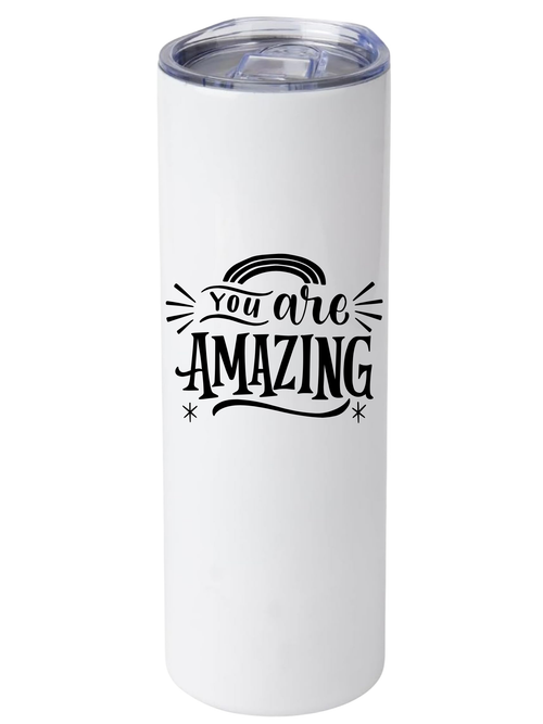 Nunca dejes de perseguir tu verano – Un vaso de viaje iridiscente de acero inoxidable de 20 onzas con popote – Aislamiento al vacío de doble pared – Mantén las bebidas frías hasta 18 horas o calientes durante 6 horas