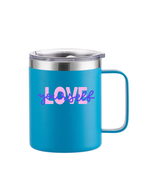 Vaso con aislamiento al vacío y tapa de acero inoxidable, taza de café con asa