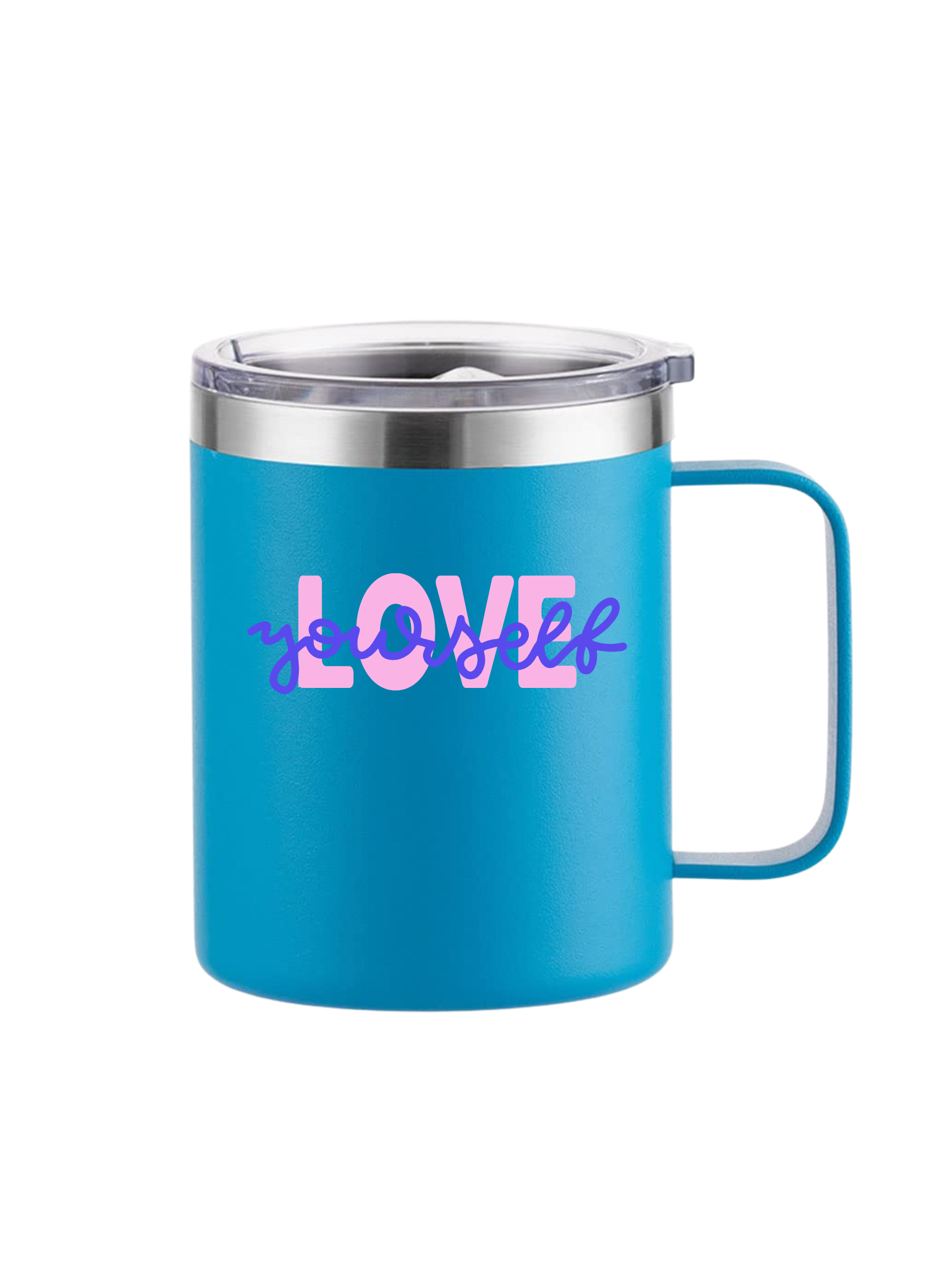 Vaso con aislamiento al vacío y tapa de acero inoxidable, taza de café con asa