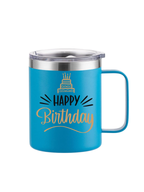 Vaso con aislamiento al vacío y tapa de acero inoxidable, taza de café con asa