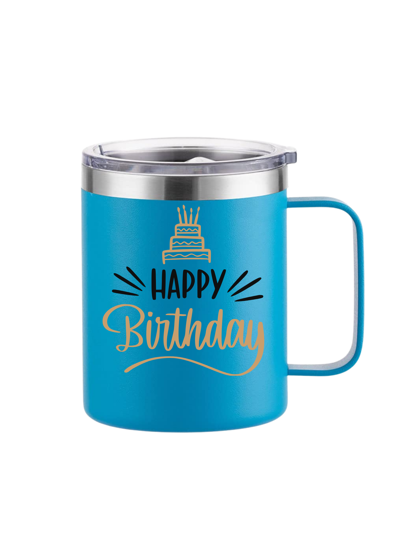 Vaso con aislamiento al vacío y tapa de acero inoxidable, taza de café con asa