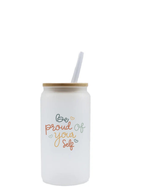 Glass Cup with Bamboo Lid And Straw Family Where Life Begins Glass Cup Drinking Glasses Cups Great For Juicing Coffee Soda Tea 16 OZ