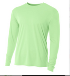 A4 Apparel N3165 Adult Polyester Performance Long Sleeve T-Shirt UPF 44+