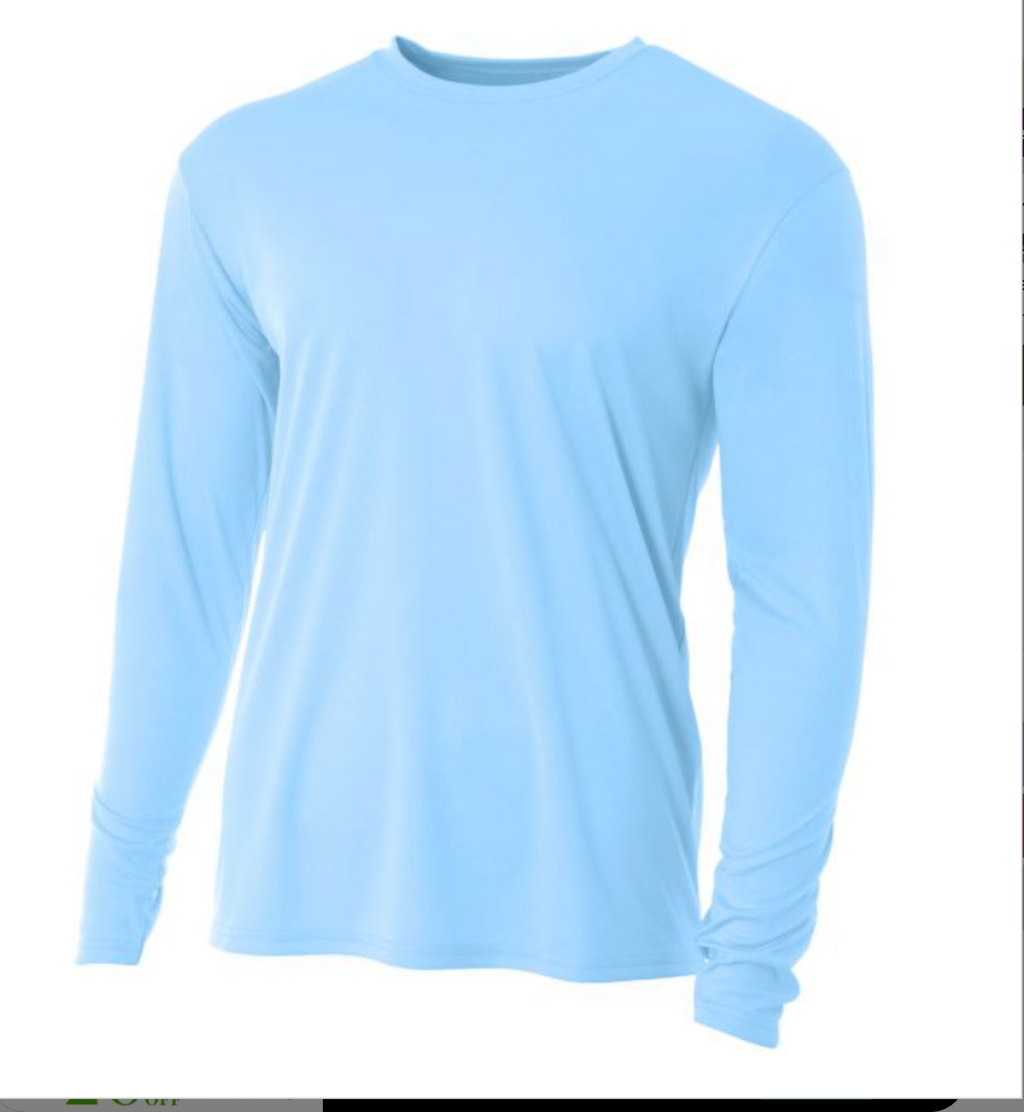 A4 Apparel N3165 Adult Polyester Performance Long Sleeve T-Shirt UPF 44+