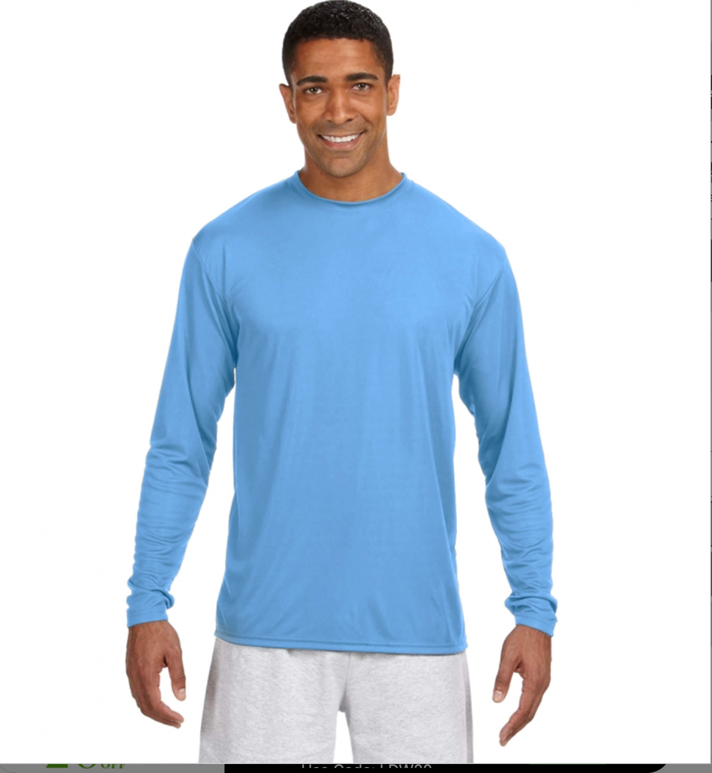 A4 Apparel N3165 Adult Polyester Performance Long Sleeve T-Shirt UPF 44+