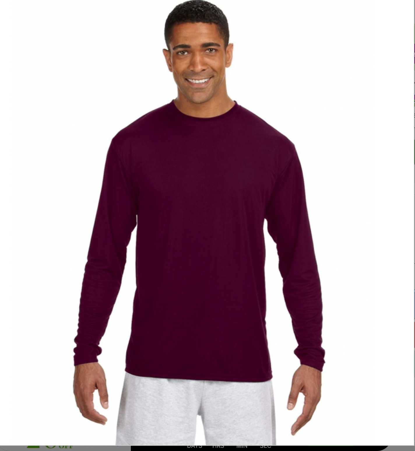 A4 Apparel N3165 Adult Polyester Performance Long Sleeve T-Shirt UPF 44+