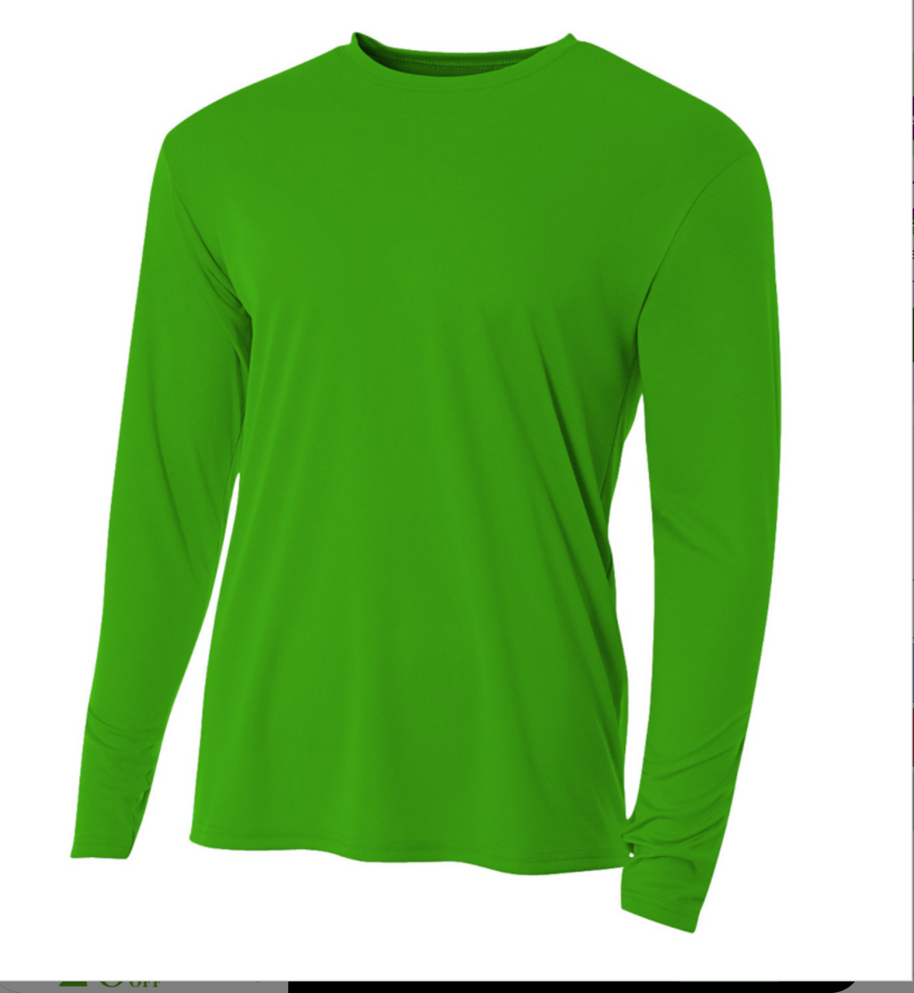 A4 Apparel N3165 Adult Polyester Performance Long Sleeve T-Shirt UPF 44+