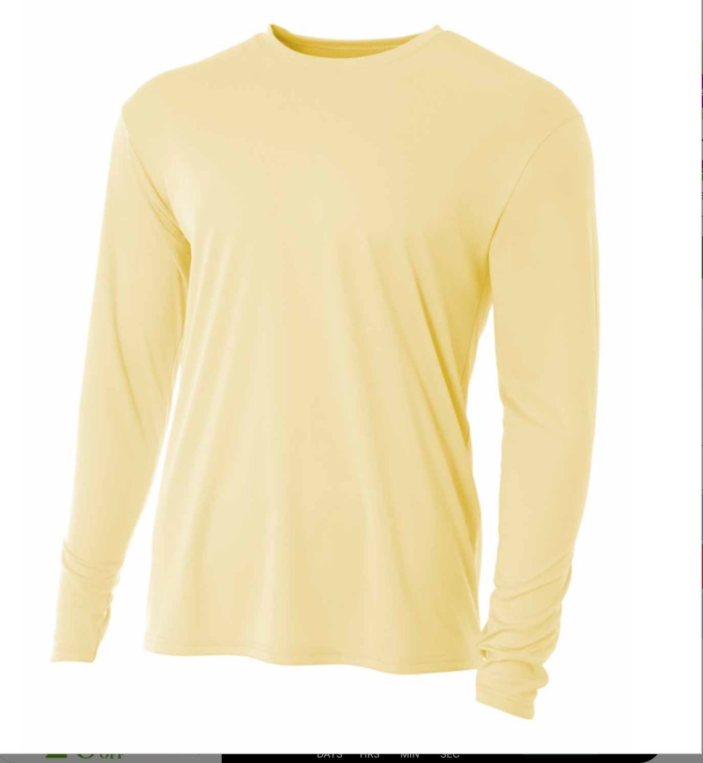 A4 Apparel N3165 Adult Polyester Performance Long Sleeve T-Shirt UPF 44+