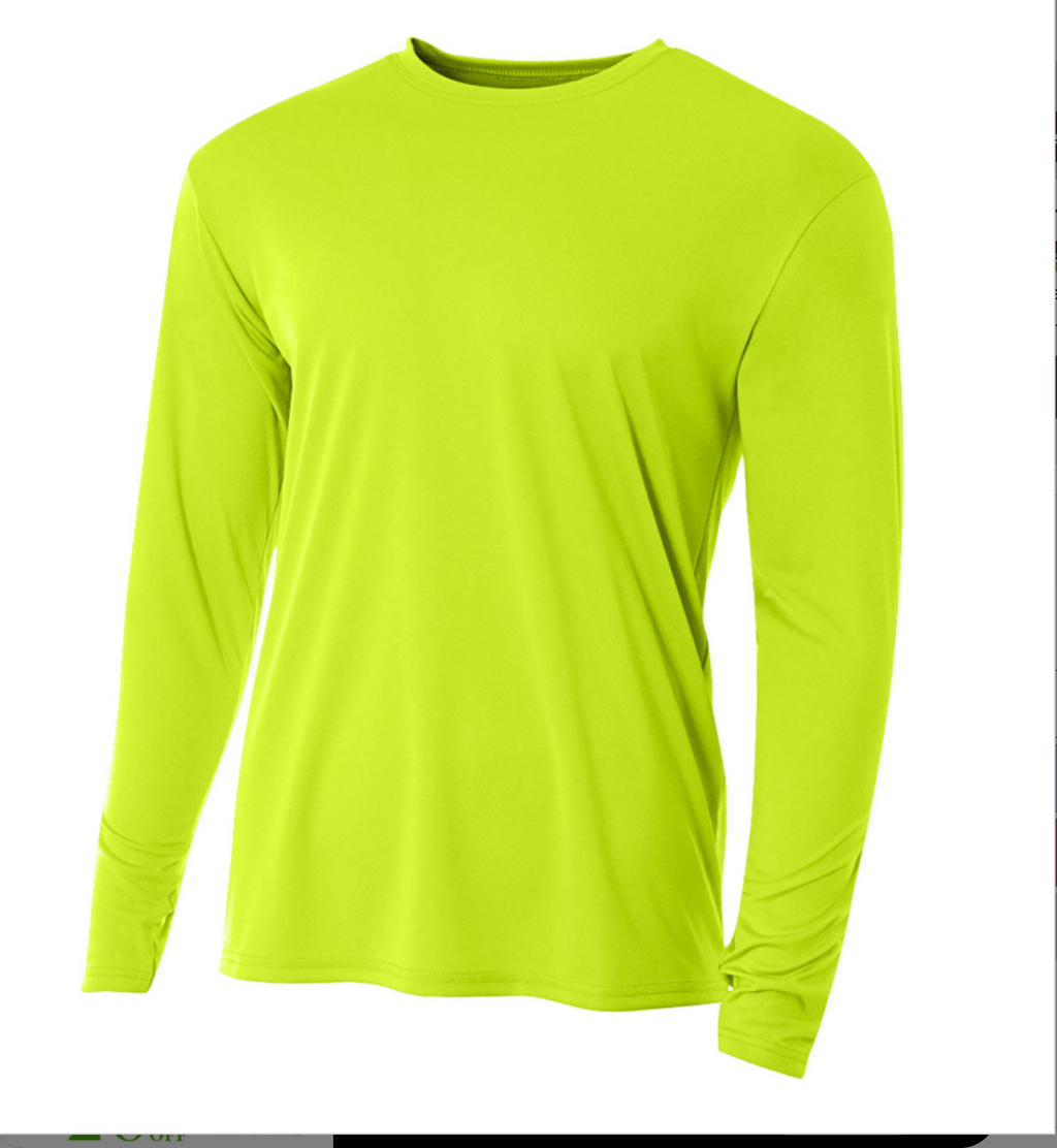 A4 Apparel N3165 Adult Polyester Performance Long Sleeve T-Shirt UPF 44+