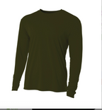 A4 Apparel N3165 Adult Polyester Performance Long Sleeve T-Shirt UPF 44+