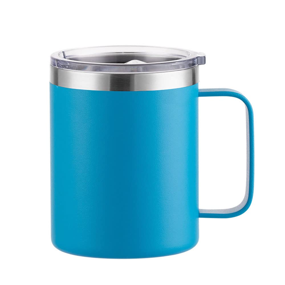 Vaso con aislamiento al vacío y tapa de acero inoxidable, taza de café con asa